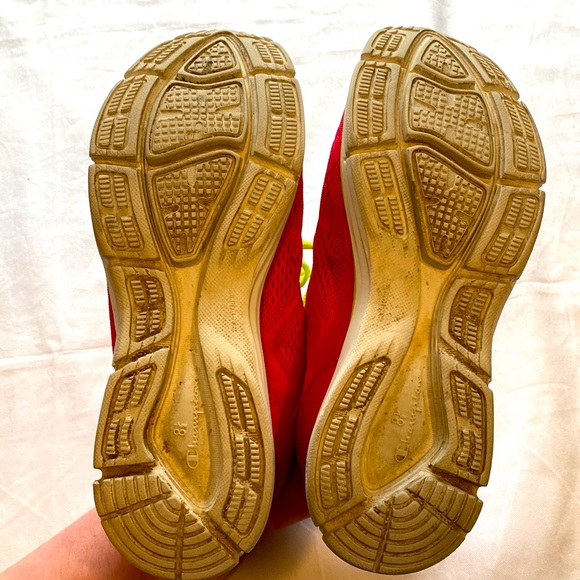 Champion Women's Pink Yellow Neon Lace Up Sneakers 8.5 - Picture 8 of 8